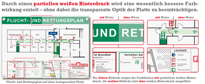 Feuerwehr-Plan mit einem partiellen wei&szlig;en Hinterlegungsdruck